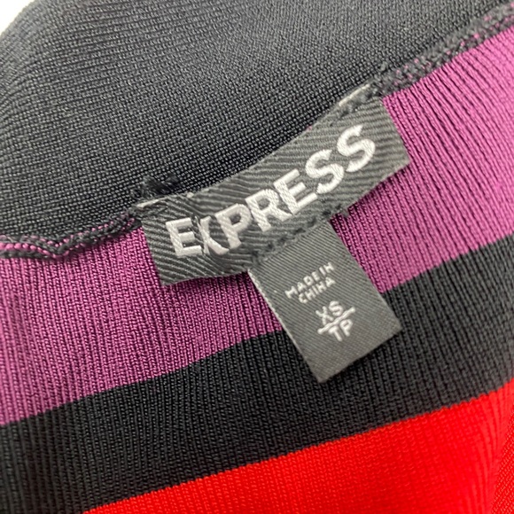 Express Color Block Striped Bodycon Multicolor Dress Size XS - Picture 6 of 11